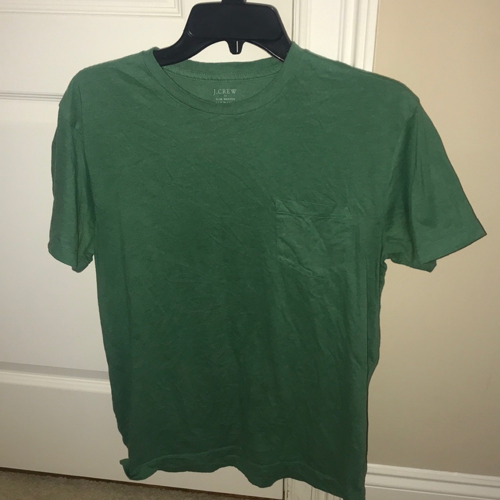 Green j crew slim pocket tee